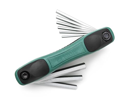 SATA ST09122SJ Faltbares Innensechskant Winkelstiftschlüssel und Sechskantschlüssel Set, 9 Tlg. Zollgrößen 5/64"-1/4"/ 1,98 mm - 6,35 mm SATA ST09122SJ Faltbares Innensechskant Winkelstiftschlüssel und Sechskantschlüssel Set, 9 Tlg. Zollgrößen 5/64"-1/4"/ 1,98 mm - 6,35 mm von SATA