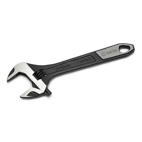 SATA ST47123 Rollgabelschlüssel, Einmaulschlüssel, Englender, Schraubenschlüssel verstellbar und extra breit 8"/200 mm, mit Messskala in mm und schwarz oxidierter Oberfläche SATA ST47123 Rollgabelschlüssel, Einmaulschlüssel, Englender, Schraubenschlüssel verstellbar und extra breit 8"/200 mm, mit Messskala in mm und schwarz oxidierter Oberfläche von SATA