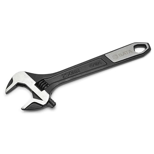 SATA ST47124 Rollgabelschlüssel, Einmaulschlüssel, Englender, Schraubenschlüssel verstellbar und extra breit 10"/250 mm, mit Messskala in mm und schwarz oxidierter Oberfläche SATA ST47124 Rollgabelschlüssel, Einmaulschlüssel, Englender, Schraubenschlüssel verstellbar und extra breit 10"/250 mm, mit Messskala in mm und schwarz oxidierter Oberfläche von SATA