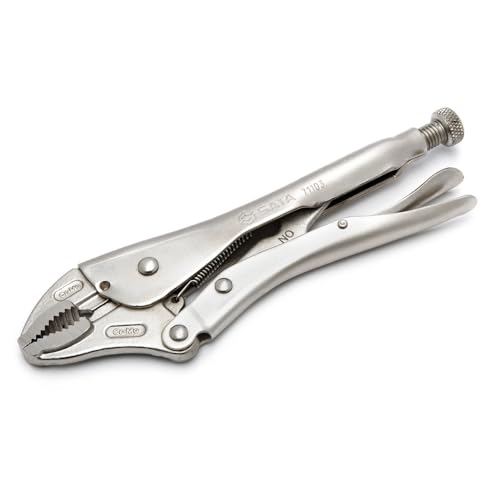 SATA ST71103ST, Grippzange, Feststellzange mit gebogenen Backen und integriertem Drahtschneider 245 mm/10 inch aus CR-Mo-Stahl von SATA