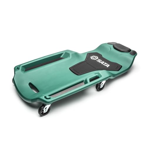SATA Rollbrett, 1 m ST95441 (Werkstattrollbrett), Mit magnetischen Ablagen, Ergonomisch geformt, Verbundmaterial bietet dauerhafte Haltbarkeit von SATA