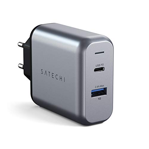 SATECHI 30W Dual Port Wandladegerät mit USB C PD & USB 3.0 Port – Kompatibel mit 2022 iPad Air M1, 2021 iPad Pro M1, iPhone 15 Pro Max/15 Pro/15/15 Plus, iPhone 14 Pro Max/14 Pro/14/14 Plus von SATECHI