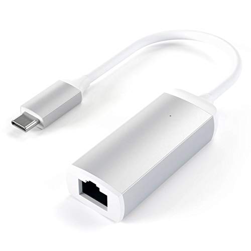 SATECHI Aluminium Type-C Gigabit Ethernet Adapter - Für M2/ M1 MacBook Pro/Air, M2/ M1 iPad Pro/Air, M2 Mac Mini, iMac M1 (Silber) von SATECHI