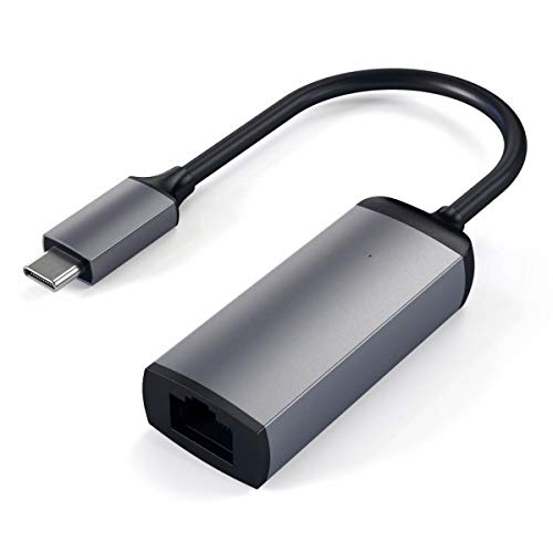 SATECHI Aluminium Type-C Gigabit Ethernet Adapter - Für M2/ M1 MacBook Pro/Air, M2/ M1 iPad Pro/Air, M2 Mac Mini, iMac M1 (Space Grau) von SATECHI