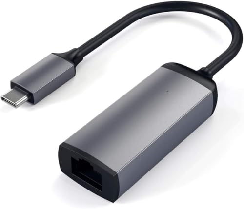 SATECHI Aluminium Typ-C Gigabit Ethernet Adapter, Kompatibel mit 2022 MacBook Pro, Air M2, 2021 MacBook Pro M1, 2020 MacBook Air/Pro M1, 2021 iPad Pro M1 (Space Grau) von SATECHI