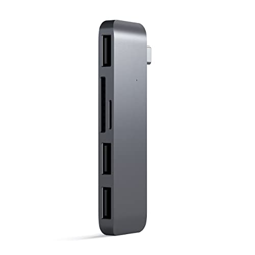SATECHI Aluminium Type-C USB 3.0 3-in-1 Combo Hub Adapter - 3 USB 3.0 Ports und Micro/SD Kartenleser - Für M2/ M1 MacBook Pro/Air, M2/ M1 iPad Pro/Air, M2 Mac Mini, iMac M1 (Space Grau) von SATECHI