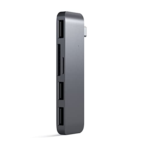 SATECHI Aluminium Type-C USB 3.0 3-in-1 Combo Hub Adapter - 3 USB 3.0 Ports und Micro/SD Kartenleser - Für M2/ M1 MacBook Pro/Air, M2/ M1 iPad Pro/Air, M2 Mac mini, iMac M1 (Space Grau) von SATECHI