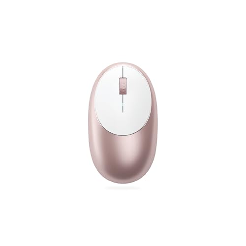 SATECHI M1 Kabellose Maus aus Aluminium, Bluetooth-Maus ohne Empfänger, ergonomisch & kompakt, USB-C, wiederaufladbarer Akku, für MacBook, Mac mini, iPad, iMac & mehr (Rosa) von SATECHI