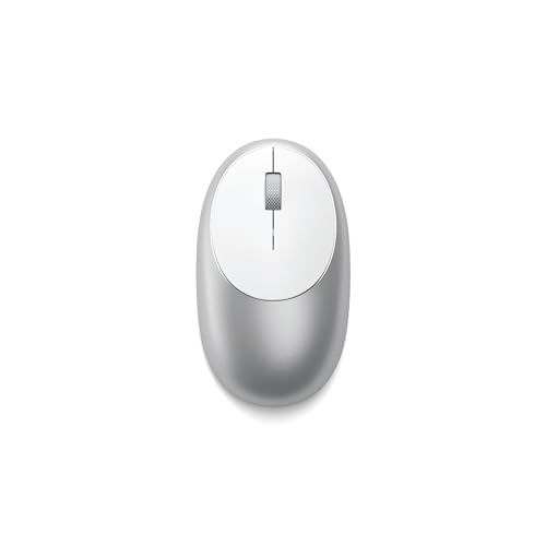 SATECHI M1 Kabellose Maus aus Aluminium, Bluetooth-Maus ohne Empfänger, ergonomisch & kompakt, USB-C, wiederaufladbarer Akku, für MacBook, Mac mini, iPad, iMac & mehr (Silber) von SATECHI