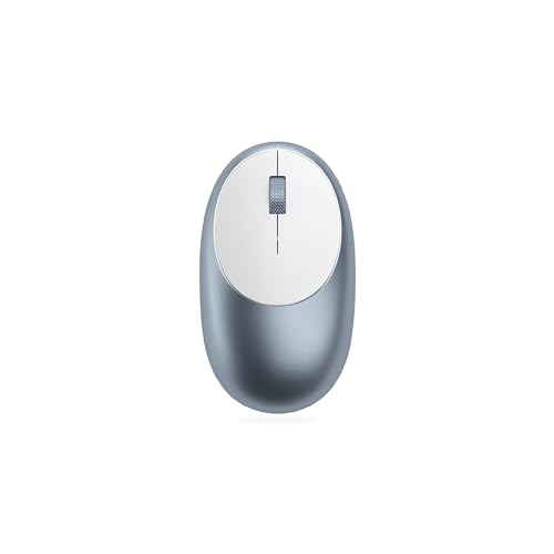 SATECHI M1 Kabellose Maus aus Aluminium, Bluetooth-Maus ohne Empfänger, ergonomisch & kompakt, USB-C, wiederaufladbarer Akku, für MacBook, Mac mini, iPad, iMac & mehr (Blau) von SATECHI