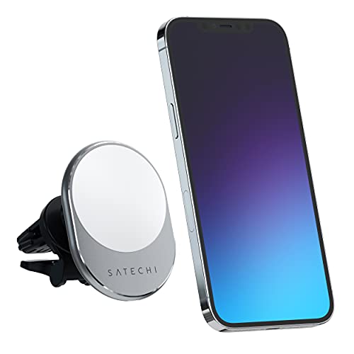 SATECHI Magnetisches kabelloses Autoladegerät (Qi Wireless Charging) 7,5W Lüftungshalterung - Kompatibel mit iPhone 15 Pro Max/15 Pro/15/15 Plus, 14 Pro Max/14 Pro/14/14 Plus, 13 Pro Max/13 Pro von SATECHI