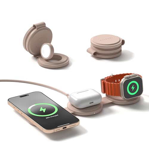 SATECHI OnTheGo 3-in-1 Qi2-Reiseladegerät mit 15W Schnellladung für iPhone, 5W für Apple Watch und 5W für AirPods, Kabelloses magnetisches MagSafe Ladegerät – Desert Rose SATECHI OnTheGo 3-in-1 Qi2-Reiseladegerät mit 15W Schnellladung für iPhone, 5W für Apple Watch und 5W für AirPods, Kabelloses magnetisches MagSafe Ladegerät – Desert Rose von SATECHI