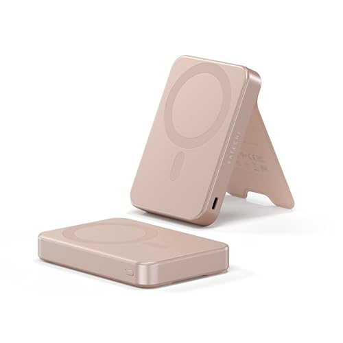 SATECHI OntheGo Powerbank Qi2 10000mAh mit Ständer – 15W Schnellladung, Externe tragbare Batterie/Akku, Ladegerät für iPhone & Android – Desert Rose SATECHI OntheGo Powerbank Qi2 10000mAh mit Ständer – 15W Schnellladung, Externe tragbare Batterie/Akku, Ladegerät für iPhone & Android – Desert Rose von SATECHI