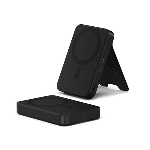 SATECHI OntheGo Powerbank Qi2 10000mAh mit Ständer – 15W Schnellladung, Externe tragbare Batterie/Akku, Ladegerät für iPhone & Android – Schwarz SATECHI OntheGo Powerbank Qi2 10000mAh mit Ständer – 15W Schnellladung, Externe tragbare Batterie/Akku, Ladegerät für iPhone & Android – Schwarz von SATECHI