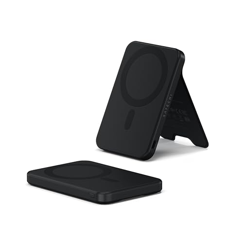 SATECHI OntheGo Powerbank Qi2 5000mAh mit Ständer – 15W Schnellladung, Externe tragbare Batterie/Akku, Ladegerät für iPhone & Android – Schwarz SATECHI OntheGo Powerbank Qi2 5000mAh mit Ständer – 15W Schnellladung, Externe tragbare Batterie/Akku, Ladegerät für iPhone & Android – Schwarz von SATECHI