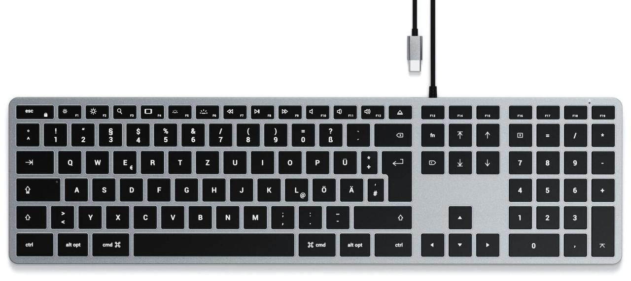 SATECHI Tastatur kabelgebunden ST-UCSW3M-DE grau, silber von SATECHI