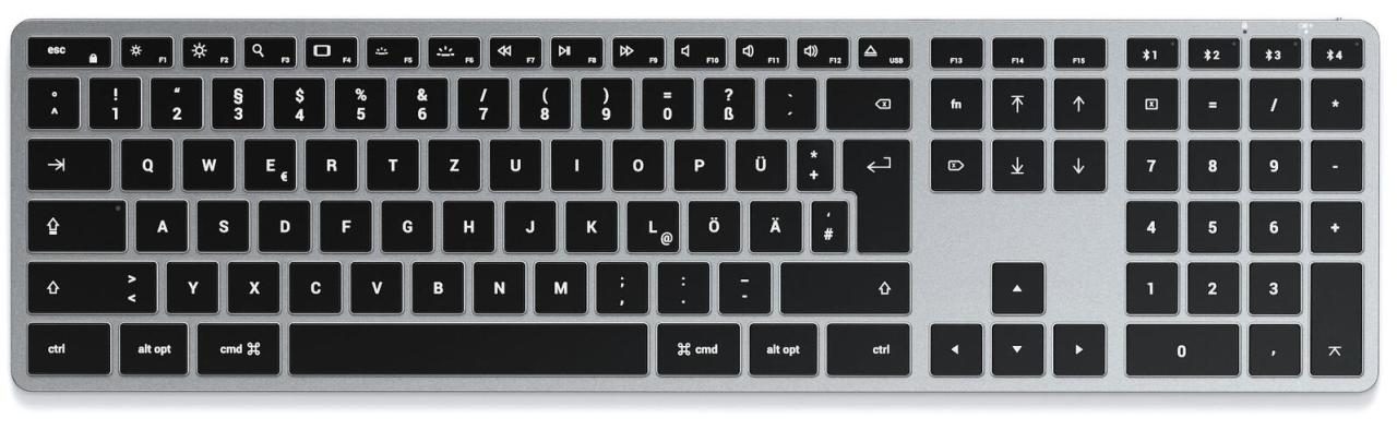 SATECHI Tastatur kabellos ST-BTSX3M-DE grau, silber von SATECHI