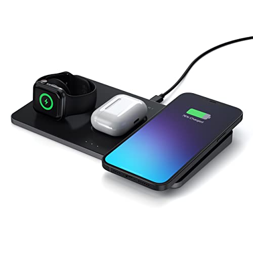SATECHI Trio Kabelloses Ladegerät mit Magnetpad – Qi-zertifiziert – Kompatibel mit iPhone 13 Pro Max/13 Pro/13, iPhone 12 Pro Max/12 Pro/12/12 mini, AirPods Pro/Gen 3, Apple Watch Series 7/6/SE /5/4 SATECHI Trio Kabelloses Ladegerät mit Magnetpad – Qi-zertifiziert – Kompatibel mit iPhone 13 Pro Max/13 Pro/13, iPhone 12 Pro Max/12 Pro/12/12 mini, AirPods Pro/Gen 3, Apple Watch Series 7/6/SE /5/4 von SATECHI