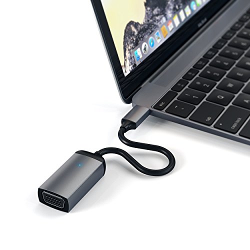 SATECHI Type-C VGA USB-C Kabel Adapter 1080p/60Hz - Für M2/ M1 MacBook Pro/Air, M2/ M1 iPad Pro/Air, M2 Mac Mini, iMac M1 (Space Grau) von SATECHI