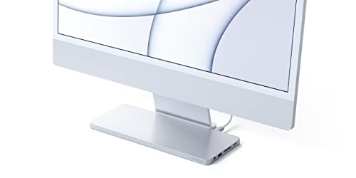 SATECHI USB-C Slim Dock für 24-Zoll iMac mit werkzeugfreiem Gehäuse für M.2 PCIe NVMe und SATA SSDs – USB-C Datenport, USB-A, 2 USB 2.0, Micro/SD-Kartenleser (Silber) von SATECHI