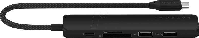 ST-P6SK - Satechi USB-C 6-in-1 Slim Multiport Adapter Black von SATECHI