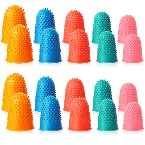 20 Stücke Gummi Finger Tip Pads Griffe für Geld Zählen Sortieren Schreiben Sortieren Aufgabe Heißkleber und Sportspiele Dicker wiederverwendbarer Schutz Verschiedene Größen Blau Orange Grün Rot Rosa 20 Stücke Gummi Finger Tip Pads Griffe für Geld Zählen Sortieren Schreiben Sortieren Aufgabe Heißkleber und Sportspiele Dicker wiederverwendbarer Schutz Verschiedene Größen Blau Orange Grün Rot Rosa von SATINIOR