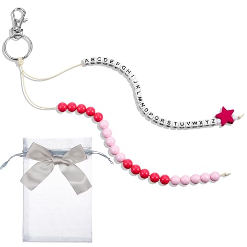 SATINIOR ABC Rechenkette Schulanfang Kette Schulkind Schlüsselanhänger Einschulung Geschenk Schulanfang Zählkette bis 20 für Kinder 26 Alphabet Perlen Grundschule 1 Klasse Mädchen Rechenkette (Rosa) von SATINIOR