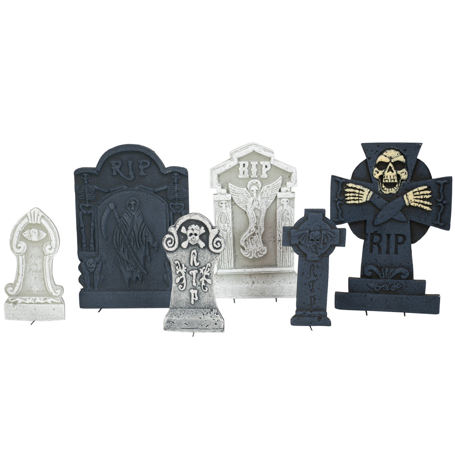 Halloween Grabsteinset "Friedhof" - Gruseldekoration innen und außen - 6-teilig Halloween Grabsteinset "Friedhof" - Gruseldekoration innen und außen - 6-teilig von SATISFIRE