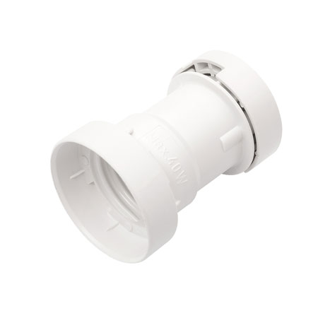 ILLU Fassung E-27 Schraubgewinde - weiß - max 40W für H05RNH2-F1,5 und 2,5 - für Flachkabel von SATISFIRE