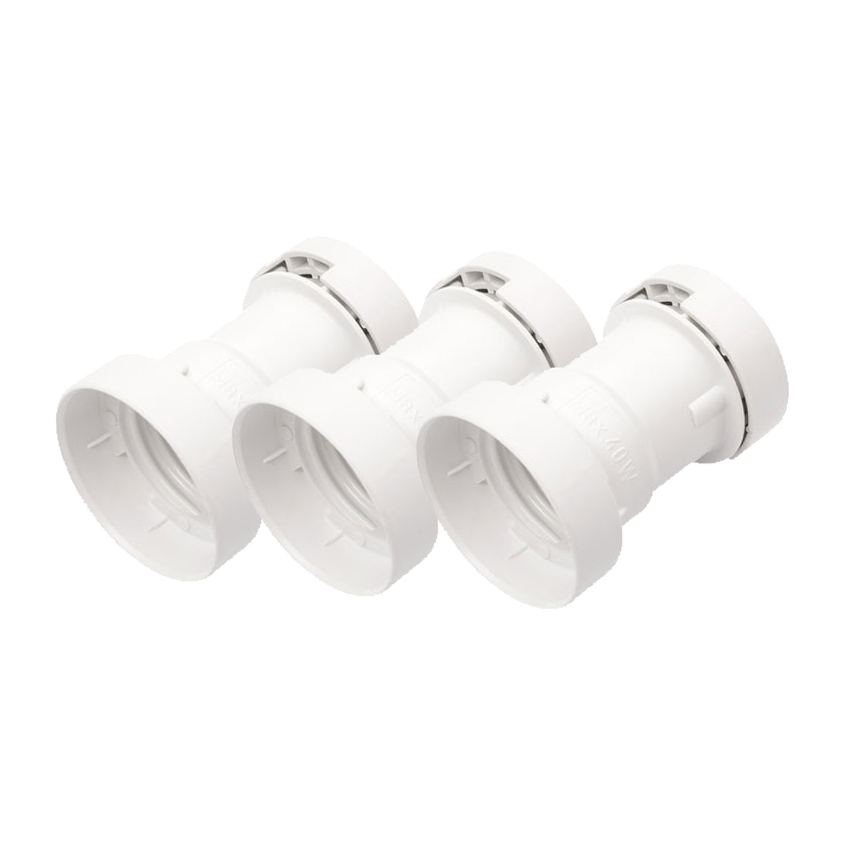 ILLU Fassung E-27 Schraubgewinde - weiß - max 40W für H05RNH2-F1,5 und 2,5 - 3er Set ILLU Fassung E-27 Schraubgewinde - weiß - max 40W für H05RNH2-F1,5 und 2,5 - 3er Set von SATISFIRE