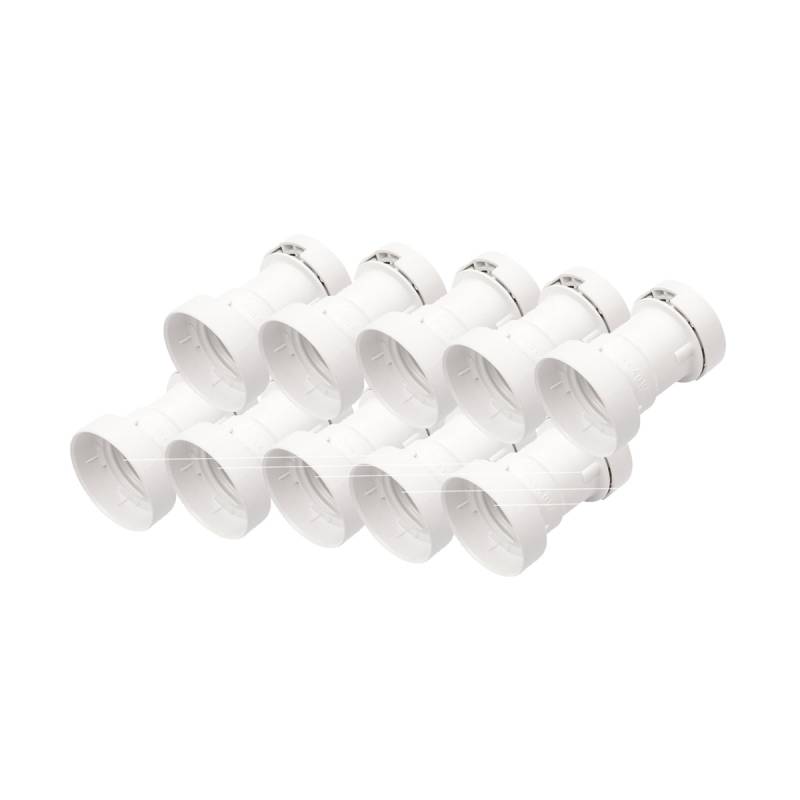 ILLU Fassung E-27 Schraubgewinde - weiß - max 40W für H05RNH2-F1,5 und 2,5 - 10er Set von SATISFIRE