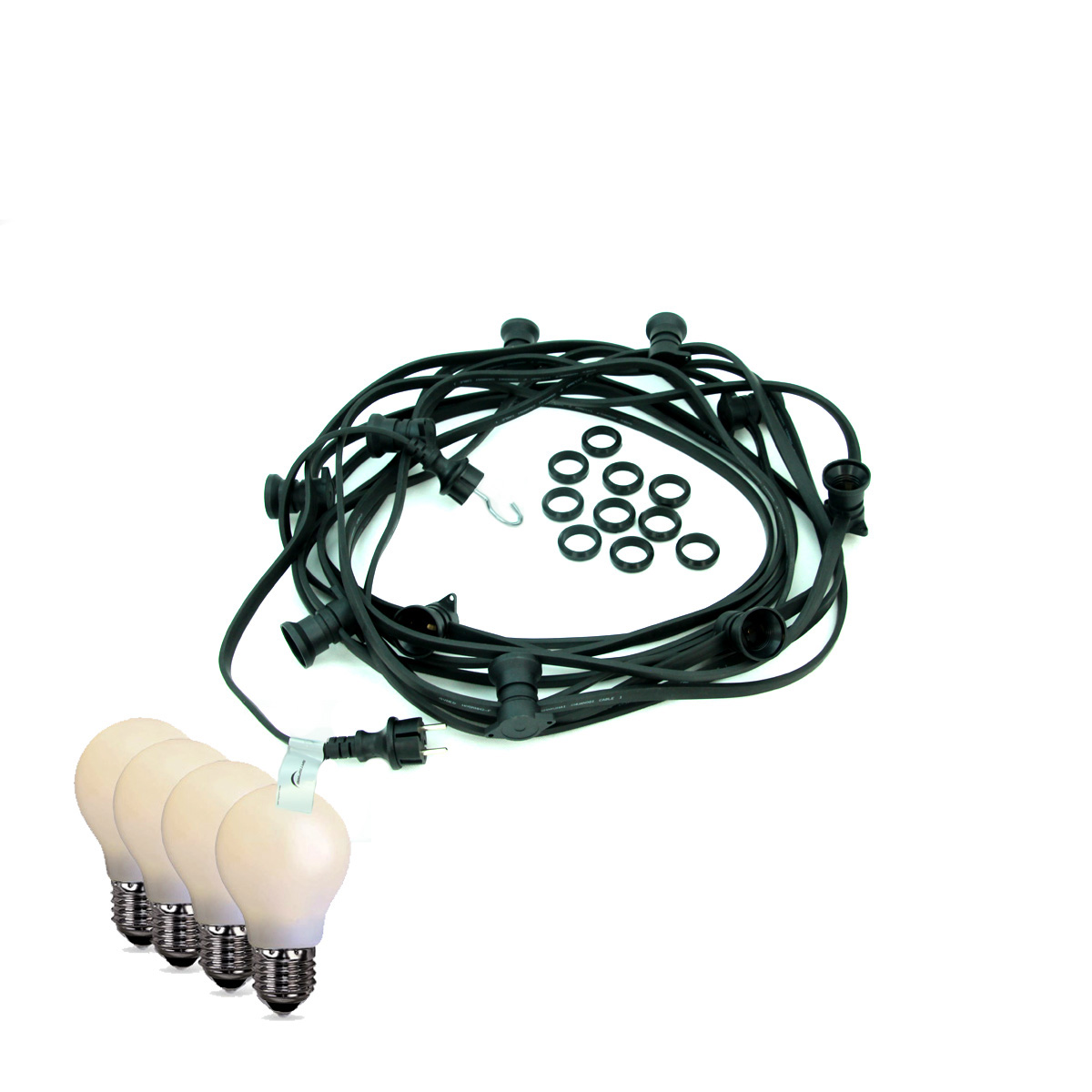 ILLU-Lichterkette BLACKY - 20m - 20xE27 - IP44 - bruchfeste, opale Tropfenlampen warmweiß SATISFIRE ILLU-Lichterkette BLACKY - 20m - 20xE27 - IP44 - bruchfeste, opale Tropfenlampen warmweiß SATISFIRE von SATISFIRE