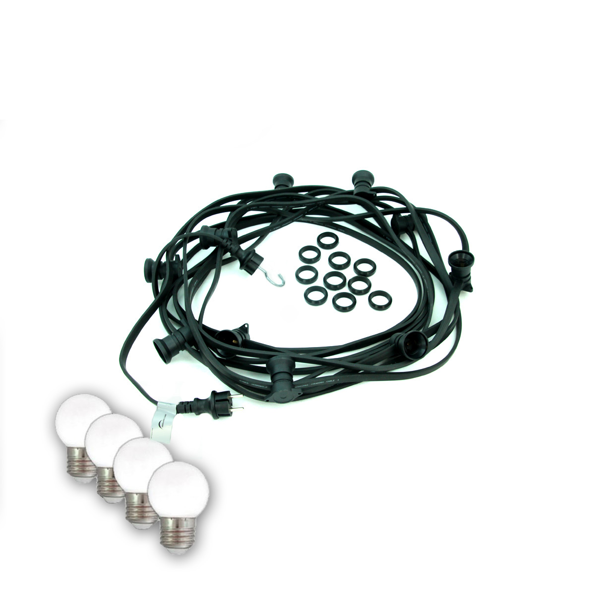 ILLU-Lichterkette BLACKY - 20m - 20xE27 - IP44 - kleine bruchfeste Tropfenlampen hellweiß SATISFIRE ILLU-Lichterkette BLACKY - 20m - 20xE27 - IP44 - kleine bruchfeste Tropfenlampen hellweiß SATISFIRE von SATISFIRE