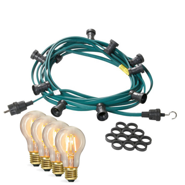 Illu-/Partylichterkette 20m - Außenlichterkette grün - Made in Germ... von SATISFIRE