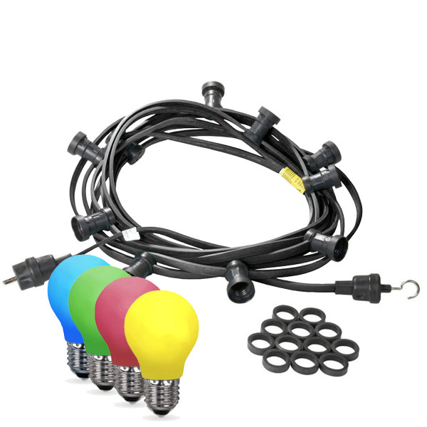 Illu-/Partylichterkette 40m - Außenlichterkette schwarz - Made in G... von SATISFIRE