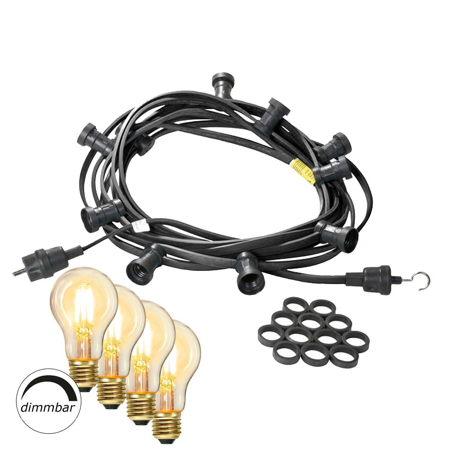 Illu-/Partylichterkette 5m - Außenlichterkette schwarz Made in Germany 10x dimmbares Leuchtmittel Illu-/Partylichterkette 5m - Außenlichterkette schwarz Made in Germany 10x dimmbares Leuchtmittel von SATISFIRE