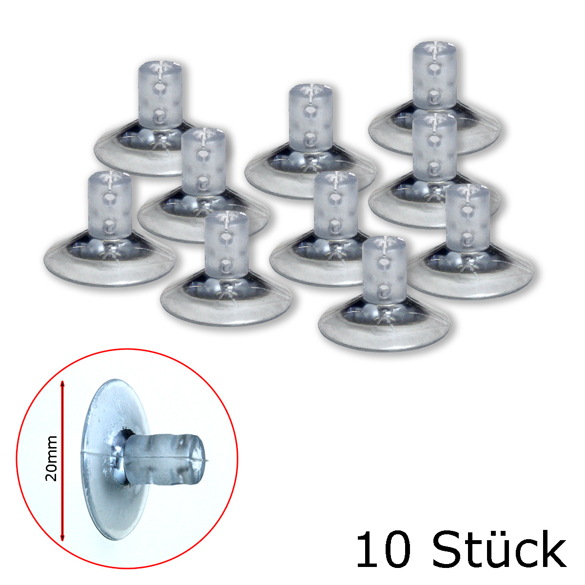 Lichterketten Saugnapf mit Kabelschlitz - 20mm - 10er Set - ideal für Fenster, Möbeln und Fliesen Lichterketten Saugnapf mit Kabelschlitz - 20mm - 10er Set - ideal für Fenster, Möbeln und Fliesen von SATISFIRE