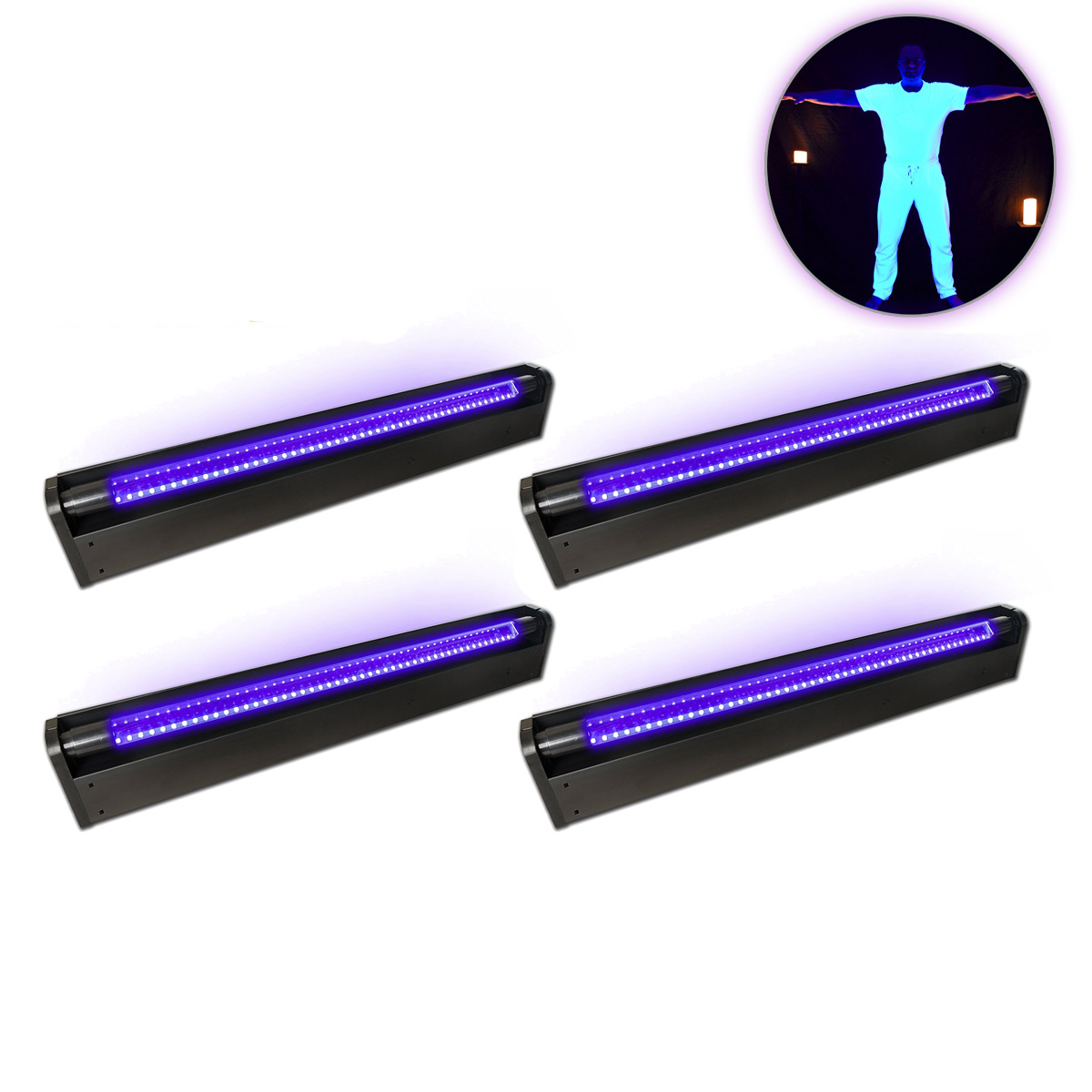 PARTYRAUM POWERPACK "UV ACTION" - 4 x UV BAR mit LED Röhre - Ideal ... von SATISFIRE