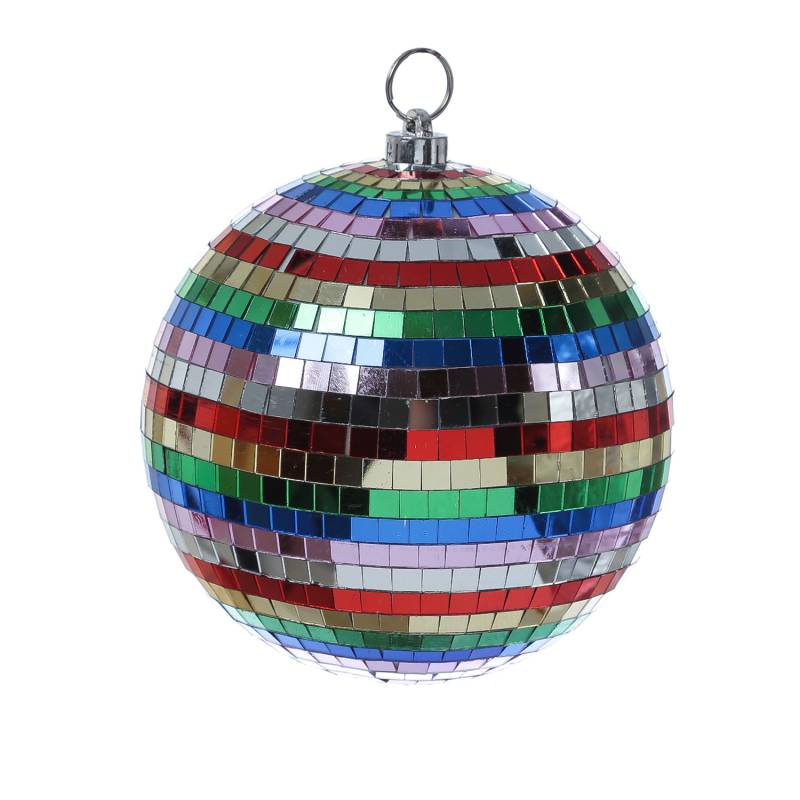 Spiegelkugel 20cm - Discokugel - Echtglas - 10x10mm Spiegel - mehrfarbig von SATISFIRE