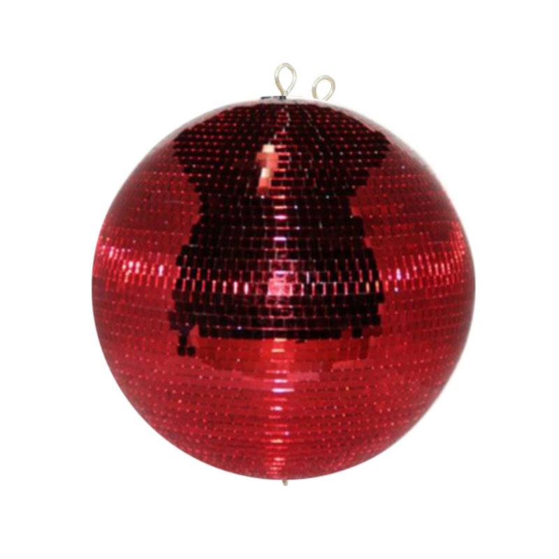 Spiegelkugel 40cm - Discokugel - 10x10mm Echtglas Spiegel - PROFI Serie - rot von SATISFIRE