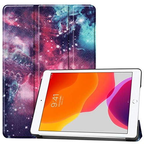 Apple iPad 10.2 (2019) Hülle, SATURCASE Schön PU Leder Flip Faltbar Folio Standfunktion Schützend Tablethülle Schutzhülle Tasche Hülle mit Auto Sleep/Wake Funktion für Apple iPad 10.2 (2019) (KN-7) von SATURCASE