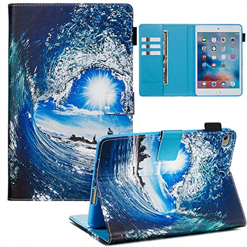 Apple iPad Mini 2 3 4 5 Hülle, Saturcase schönes Muster PU Leder Flip Magnet Wallet Stand Kartenfächer Auto Wake Up Sleep Case Cover für Apple iPad Mini 2 3 4 / Mini 5 (2019) YPW-1 von SATURCASE