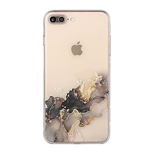 Apple iPhone 7 Plus/8 Plus Hülle, SATURCASE Schöne Prägung Marmor Muster Transparent Ultra Dünn Weich TPU Gel Silikon Schutzhülle Back Case Cover für Apple iPhone 7 Plus/8 Plus (MU-6) von SATURCASE