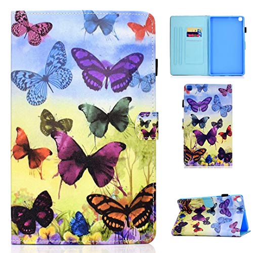 Hülle für Samsung Galaxy Tab A 8.0 (2019) SM-T290 T295 Schöne PU Leder Flip Double Magnet Wallet Stand Card Slots Case Cover DT-10 von SATURCASE
