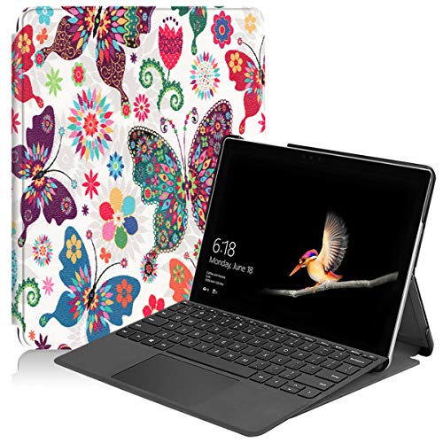 Microsoft Surface Go Hülle, SATURCASE Schön PU Leder Flip Folio Standfunktion Schützend Ultra Dünn Leicht Tablethülle Schutzhülle Tablet Tasche Hülle für Microsoft Surface Go (KN-4) von SATURCASE