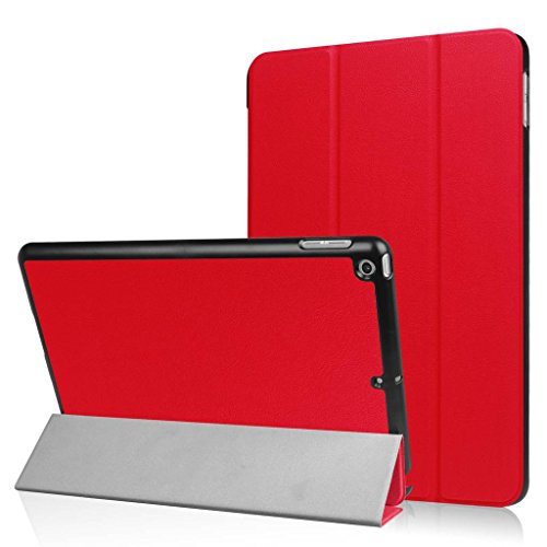 SATURCASE Apple iPad 9.7 2017/2018 Hülle, PU Leder Flip Umklappbar Foliant Standfunktion Schützend Tablet Tasche Hülle Schutzhülle Tablethülle für Apple iPad 9.7 2017/2018 (Rot) von SATURCASE