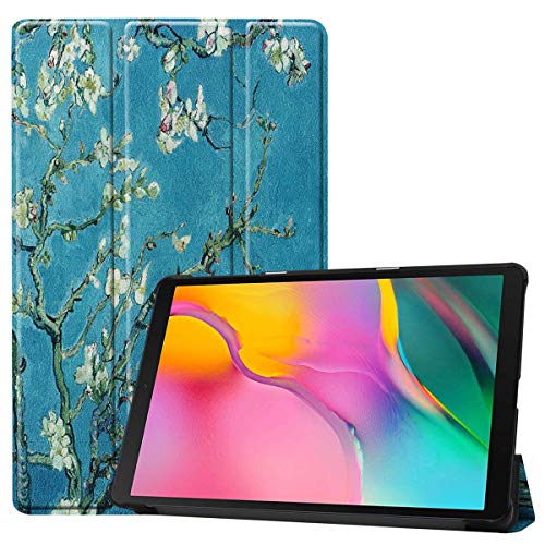 SATURCASE Samsung Galaxy Tab A 10.1 (2019) Hülle, Schön PU Leder Flip Faltbar Folio Standfunktion Schützend Schutzhülle Tablet Tasche Hülle für Samsung Galaxy Tab A 10.1 (2019) SM-T510 T515 (KN-6) von SATURCASE