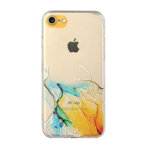 SATURCASE Schutzhülle für Apple iPhone 6 / 6S, schöne geprägte Marmor-Muster, transparent, ultradünn, weiches TPU-Gel, Silikon, Schutzhülle für Apple iPhone 6 / 6S (MU-1) von SATURCASE