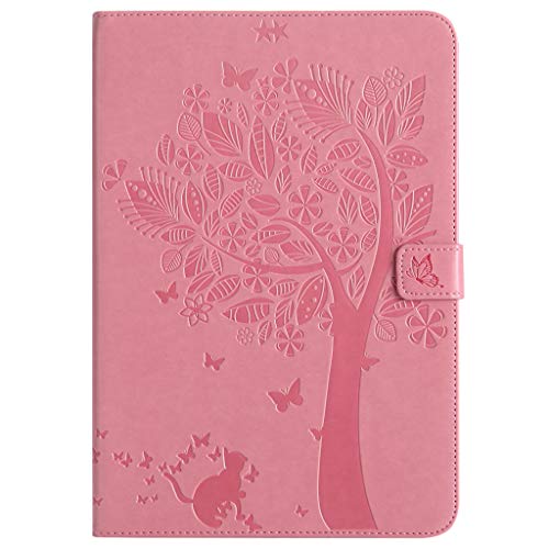 Samsung Galaxy Tab A 9.7 Hülle, SATURCASE Baum PU Lederhülle Magnetverschluss Flip Brieftasche Standfunktion Schutzhülle Tablet Tasche Hülle für Samsung Galaxy Tab A 9.7 SM-T550 T555 (Rosa) von SATURCASE