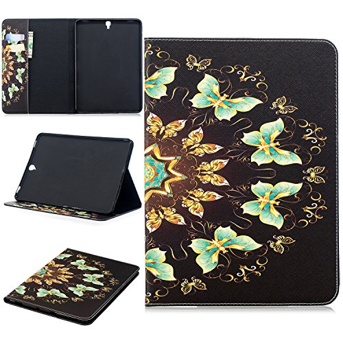 Samsung Galaxy Tab S3 9.7 Hülle, SATURCASE Schönes Muster PU Lederhülle Ledertasche Flip Brieftasche Case Tablet Tasche Hülle Schutzhülle Tablethülle für Samsung Galaxy Tab S3 9.7 SM-T820 T825 (BFT-1) von SATURCASE